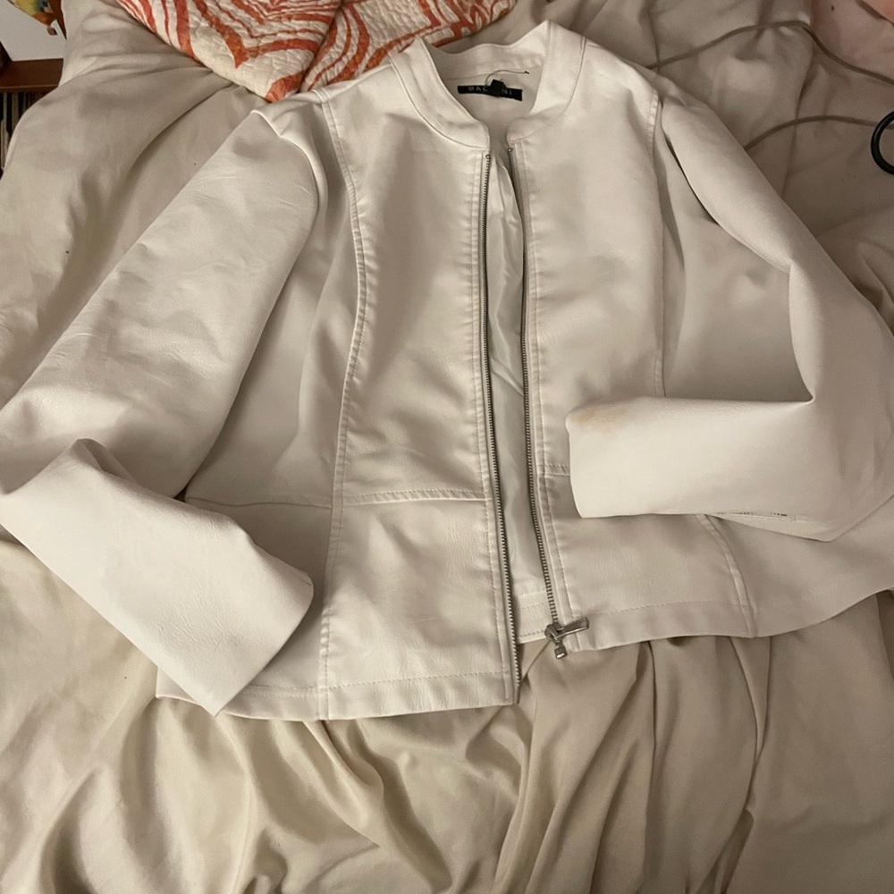 Women's White Zip-Front Jacket - image 1